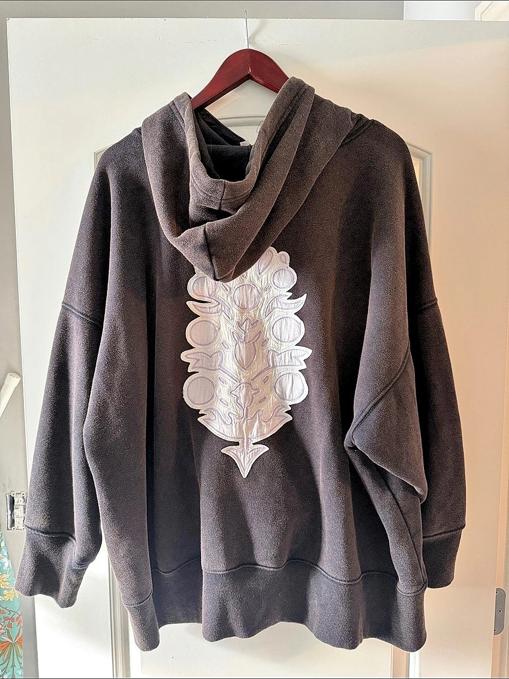 Free People We The Free It's A Vibe Flowers Hoodie in Black